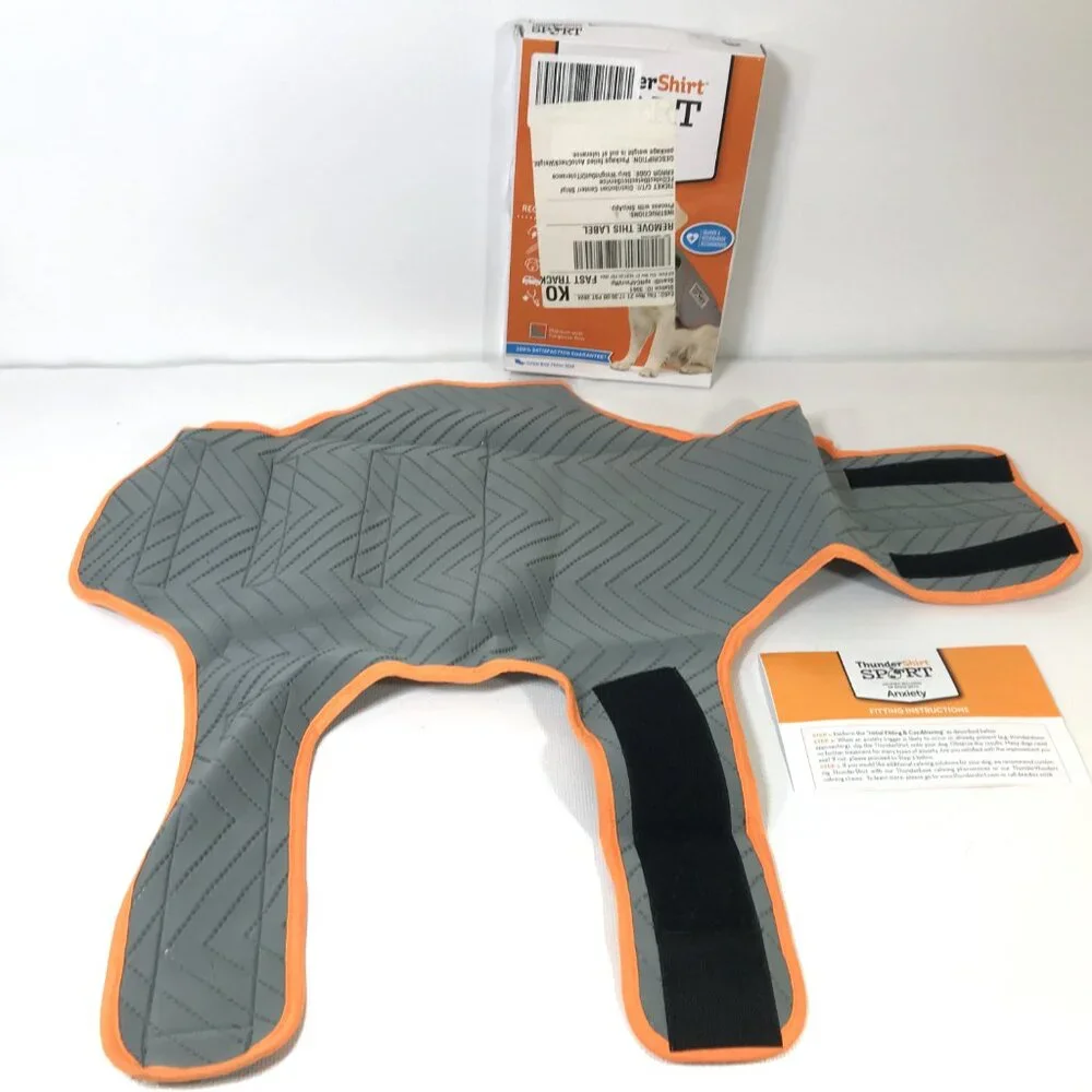 ThunderShirt Dog Harness Anxiety Relief Size M Gray Orange